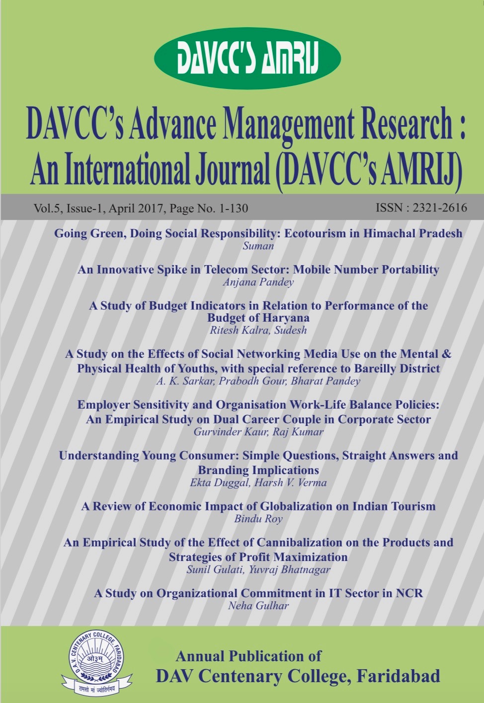 DAVCC's Advance Management Research