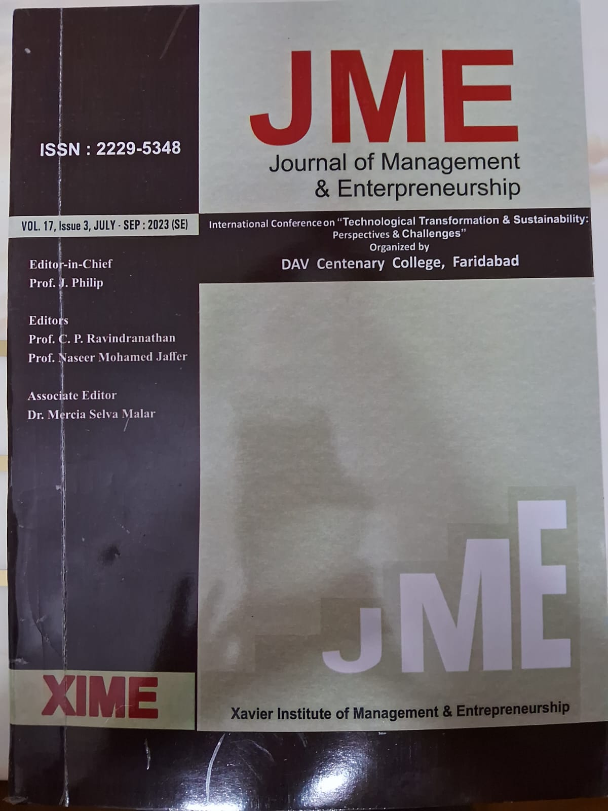 JME (JOURNAL OF MANAGEMENT AND ENTREPRENEURSHIP) 